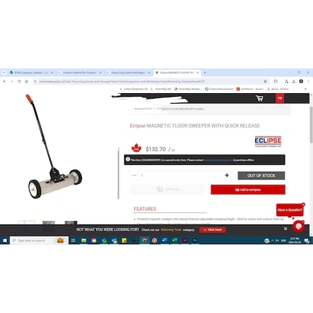 Eclipse Magnetics 18 in. MAG SWEEPER W/RELEASE MSW457/FR